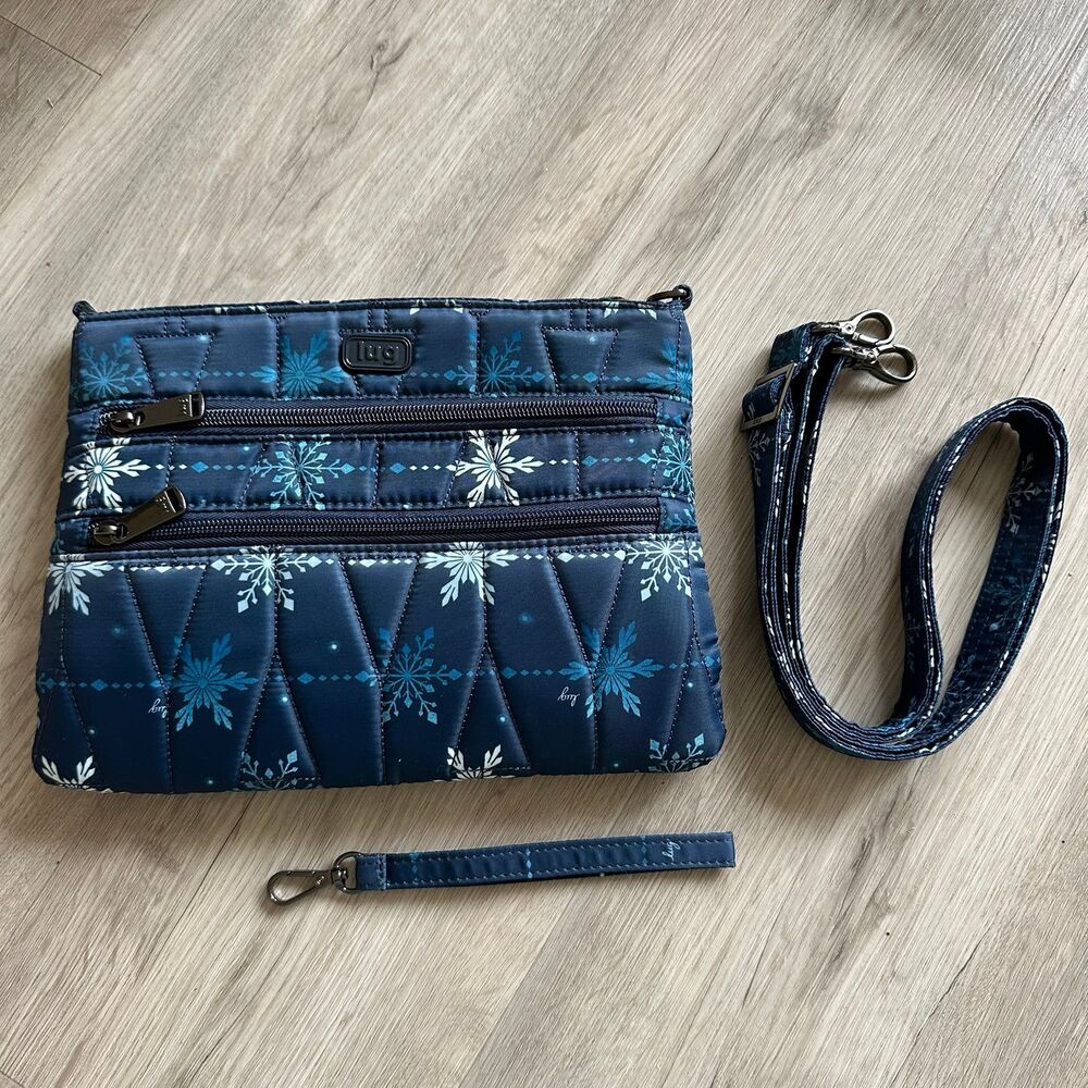 Lug Dazzle Crossbody Bag - Snowflake Navy - Crossbody Strap & Wristlet Strap